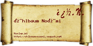 Öhlbaum Noémi névjegykártya